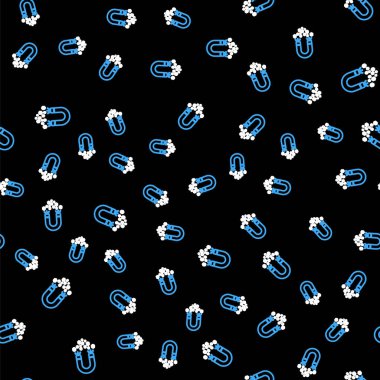 Para simgesine sahip mıknatıs hattı siyah arka planda izole edilmiş. Yatırım ve para çekme kavramı. Büyük işletmelerin kazanç kaynağı ve başarısı. Vektör