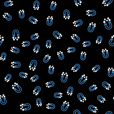 Para simgesine sahip mıknatıs hattı siyah arka planda izole edilmiş. Yatırım ve para çekme kavramı. Büyük işletmelerin kazanç kaynağı ve başarısı. Vektör