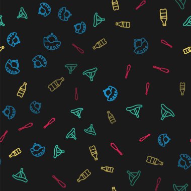 Bisiklet kaskı, koltuk, su ve tornavida dolu spor şişesi. Vektör