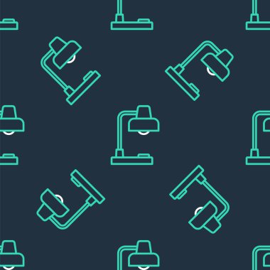 Çizgi masa lambası simgesi siyah arkaplanda izole edilmiş. Masa lambası. Vektör