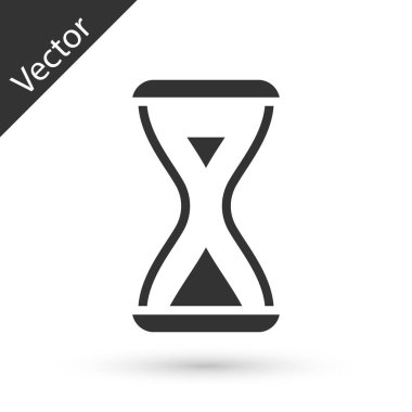 Gri Sauna kum saati simgesi beyaz arkaplanda izole edilmiş. Sauna zamanlayıcısı. Vektör
