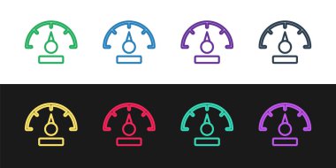 Hız göstergesi simgesini siyah ve beyaz arkaplanda izole et. Vektör