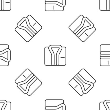 Gri çizgili Bornoz ikonu beyaz arka planda kusursuz desen izole etti. Vektör