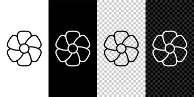 Çiçek simgesini siyah beyaz, şeffaf arkaplanda ayır. Vektör