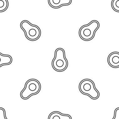 Gri çizgi Avokado meyve ikonu beyaz arka planda izole edilmiş pürüzsüz desen. Vektör