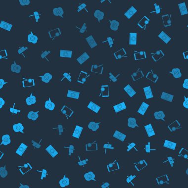 Açık posta kutusu, ayar, cep telefonu teşhisi ve pürüzsüz bir şekilde gülümseyerek konuşma baloncuğunu ayarlayın. Vektör.