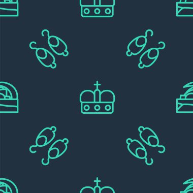 İspanya Tacı, Küpeler ve Tenerife Konser Salonu 'nu kusursuz bir şablona ayarlayın. Vektör