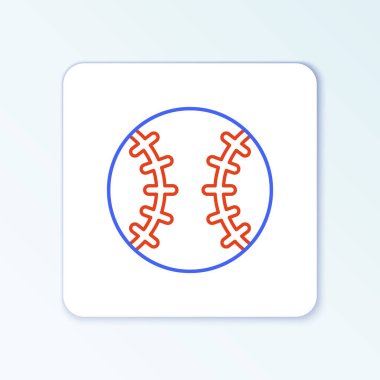 Beyzbol topu simgesi beyaz arkaplanda izole edildi. Renkli taslak konsepti. Vektör