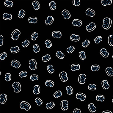 Banyo süngeri simgesi siyah arkaplanda izole edilmiş. Sauna süngeri. Vektör