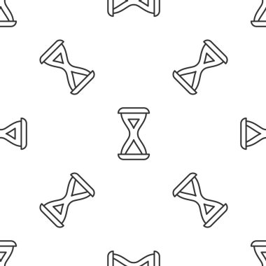 Gri çizgi Sauna kum saati ikonu beyaz arka planda izole edilmiş pürüzsüz desen. Sauna zamanlayıcısı. Vektör