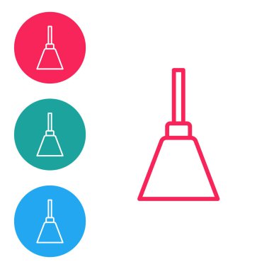 Kırmızı çizgi Chandelier simgesi beyaz arkaplanda izole edildi. Simgeleri daire düğmelerine ayır. Vektör