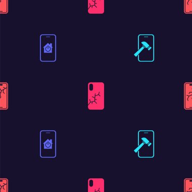 Mobil ekranı kırık, evi akıllı ve pürüzsüz bir şekilde ayarlayın. Vektör