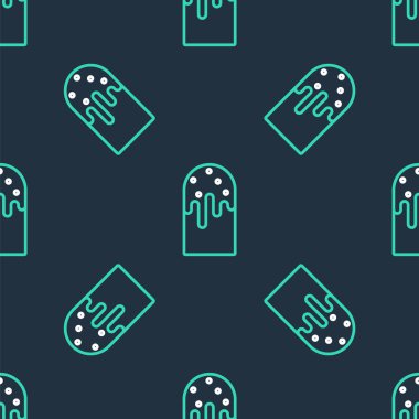 Paskalya pastası simgesi siyah arka planda izole edilmiş. Mutlu Paskalyalar. Vektör