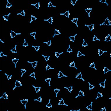 Lamba çizgisi simgesi siyah arkaplanda izole edilmiş. Tavan lambası ampulü. Vektör