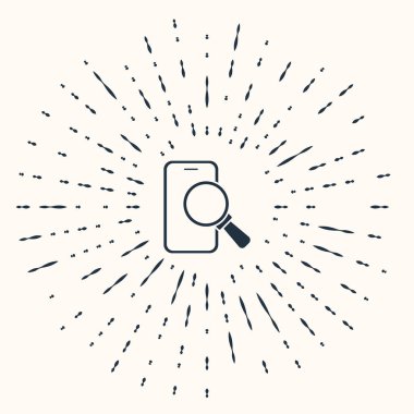 Gri Telefon servis simgesi bej arka planda izole edildi. Ayarlama, servis, ayar, bakım, onarım, onarım. Soyut çember rastgele noktalar. Vektör