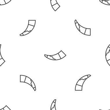 Gri çizgili av boynuzu ikonu beyaz arka planda izole edilmiş pürüzsüz desen. Vektör.