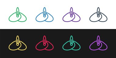 Siyah ve beyaz arka planda tüy ikonlu çizgi halinde Hindistan başlığı takın. Vektör.