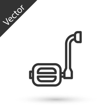 Gri çizgi bisiklet pedalı simgesi beyaz arkaplanda izole edildi. Vektör.