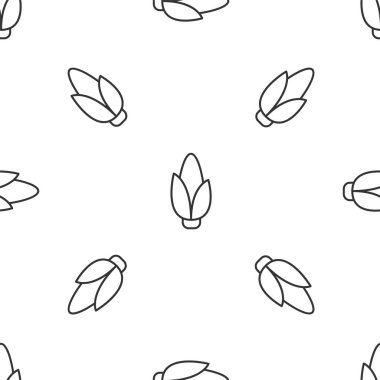 Gri çizgi mısır ikonu beyaz arka planda izole edilmiş pürüzsüz desen. Vektör