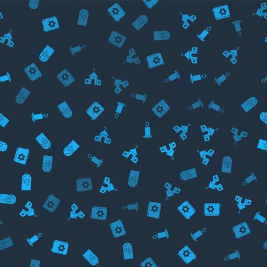 Yahudi Tevrat kitabını, kilise binasını, yanan mumu ve paskalya pastasını kusursuz bir kalıba sokun. Vektör