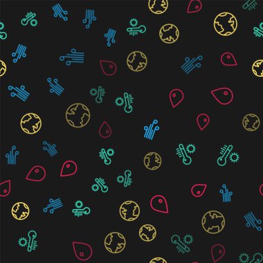 Rüzgâr, Meteoroloji termometresi, Dünya küresi ve su hatları kusursuz bir şekilde düşüyor. Vektör.