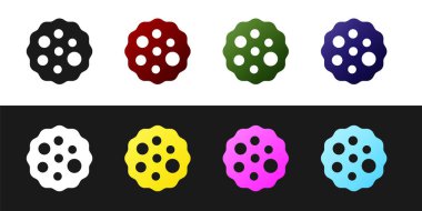 Siyah beyaz arka planda çikolata ikonlu kurabiye ya da bisküvi hazırla. Vektör