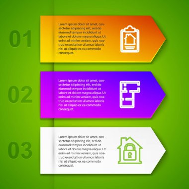 Ev sözleşmesini ayarla, plan, koruma altında ve... Ticari bilgi şablonu. Vektör