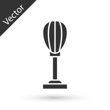 Gri Kum Torbası simgesi beyaz arkaplanda izole edildi. Vektör