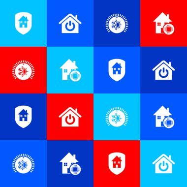 House 'u koruma altına alın. Akıllı ev, termostat ve ikon. Vektör.