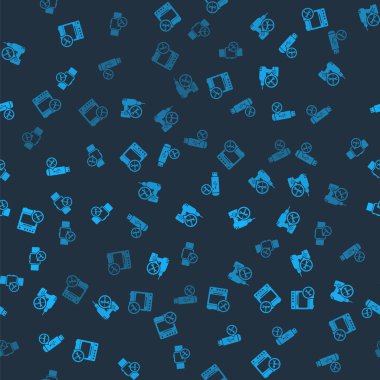 Fırın servisini, matkap makinesini, USB flash diskini ve Smartwatch 'ı kusursuz desene ayarlayın. Vektör.