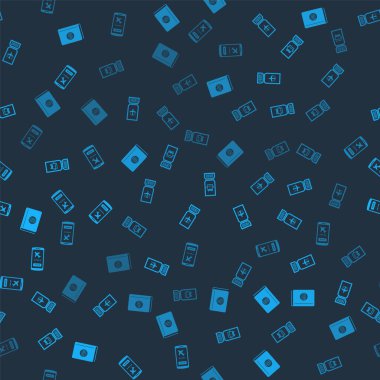 Kapak kitabı seyahat rehberini, uçak biletini, otobüs ve cep telefonunu kusursuz bir şablona ayarlayın. Vektör.