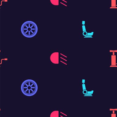 Araba koltuğunu, tekerleği, yüksek kirişi ve hava pompasını kusursuz şekilde ayarlayın. Vektör