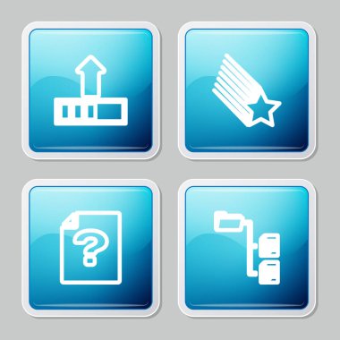 Satır Yükleme, Kayan Yıldız, Bilinmeyen belge ve Dizin ağacı simgesini ayarla. Vektör.