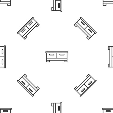 Çekmece simgesinin gri çizgisi beyaz arka planda izole edilmiş. Vektör.