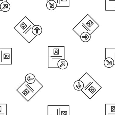 Gri çizgi iş tanıtım simgesi beyaz arka planda izole edilmiş kusursuz desen. Başarı, başarı, motivasyon iş sembolü, büyüme. Vektör.