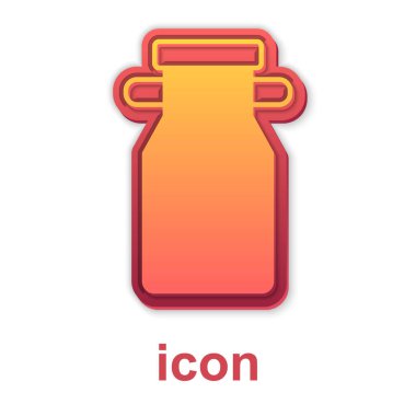 Beyaz arka planda izole edilmiş süt ikonu için altın konteynır. Vektör