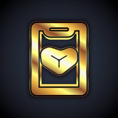 Gold Restoran kafe menüsü simgesi siyah arkaplanda izole edildi. Vektör