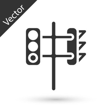 Beyaz arka planda gri trafik ışığı simgesi izole edildi. Vektör