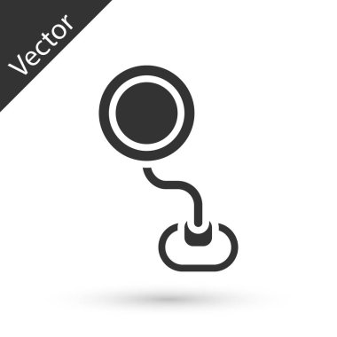 Gri Yol trafik tabelası. Beyaz arkaplanda sinyal simgesi izole edildi. İşaretçi sembolü. İzole sokak bilgi levhası. Yön tabelası. Vektör