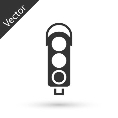 Beyaz arka planda gri trafik ışığı simgesi izole edildi. Vektör