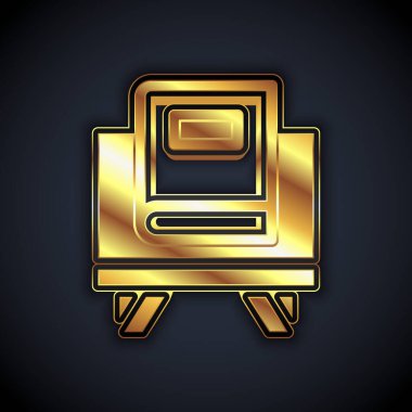 Siyah arka planda izole edilmiş altın kutsal Kur 'an ikonu. Müslüman bayramı, Kurban Bayramı, Kurban Bayramı, Ramazan Kareem. Vektör