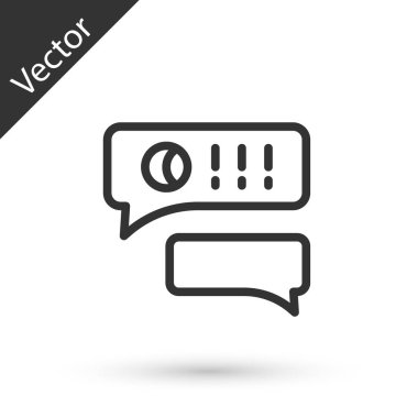 Beyzbol hakkında gri çizgi konuşma balonu sohbeti beyaz arka planda izole edilmiş. İleti simgesi. İletişim ya da yorum sohbet sembolü. Vektör