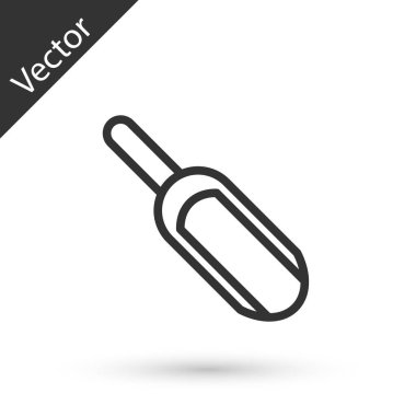 Gri çizgi kepçe un simgesi beyaz arkaplanda izole edildi. Vektör