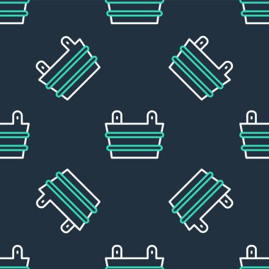 Hat Sauna kova ikonu siyah arkaplanda kusursuz desen izole etti. Vektör