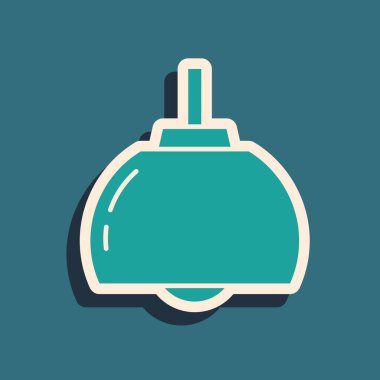 Yeşil Avize simgesi yeşil arkaplanda izole edildi. Uzun gölge tarzı. Vektör