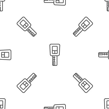 Uzaktan kumandalı gri çizgili araba anahtarı beyaz arka planda izole edilmiş pürüzsüz desen. Araba anahtarı ve alarm sistemi. Vektör