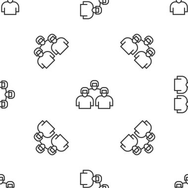 Beyzbol oyuncularından oluşan gri çizgi takımı beyaz arka planda izole edilmiş kusursuz desen. Vektör