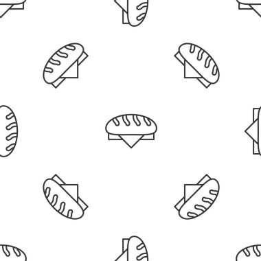 Gri çizgili ekmek somunu ikonu beyaz arka planda izole edilmiş pürüzsüz desen. Vektör