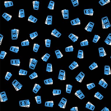 Otobüs bileti simgesi siyah arka planda izole edilmiş. Toplu taşıma bileti. Vektör