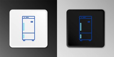 Buzdolabı simgesi gri arkaplanda izole edildi. Buzdolabı buzdolabı. Ev aletleri ve aletler. Renkli taslak konsepti. Vektör